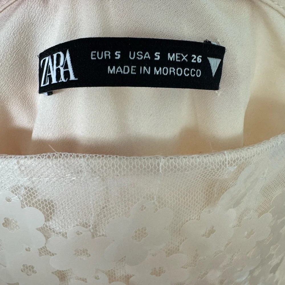 Zara Cream Sequin Mini Dress - Picture 3 of 6